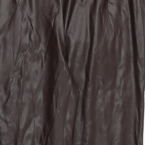 Marks and Spencer Womens Brown Polyurethane Dress Pants Trousers Size 20 Regular