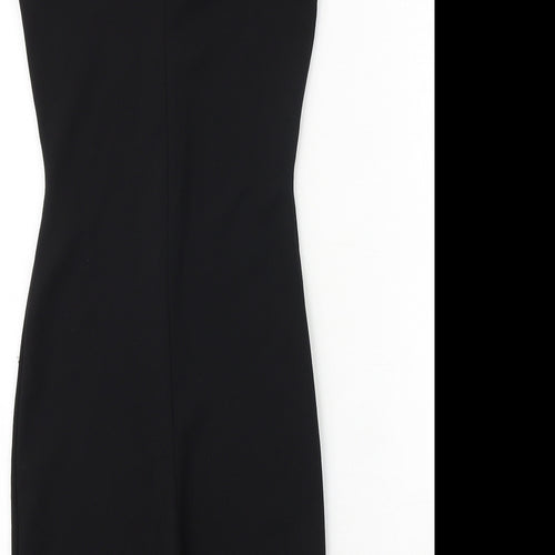 PRETTYLITTLETHING Womens Black Polyester Unitard One-Piece Size 4 Zip