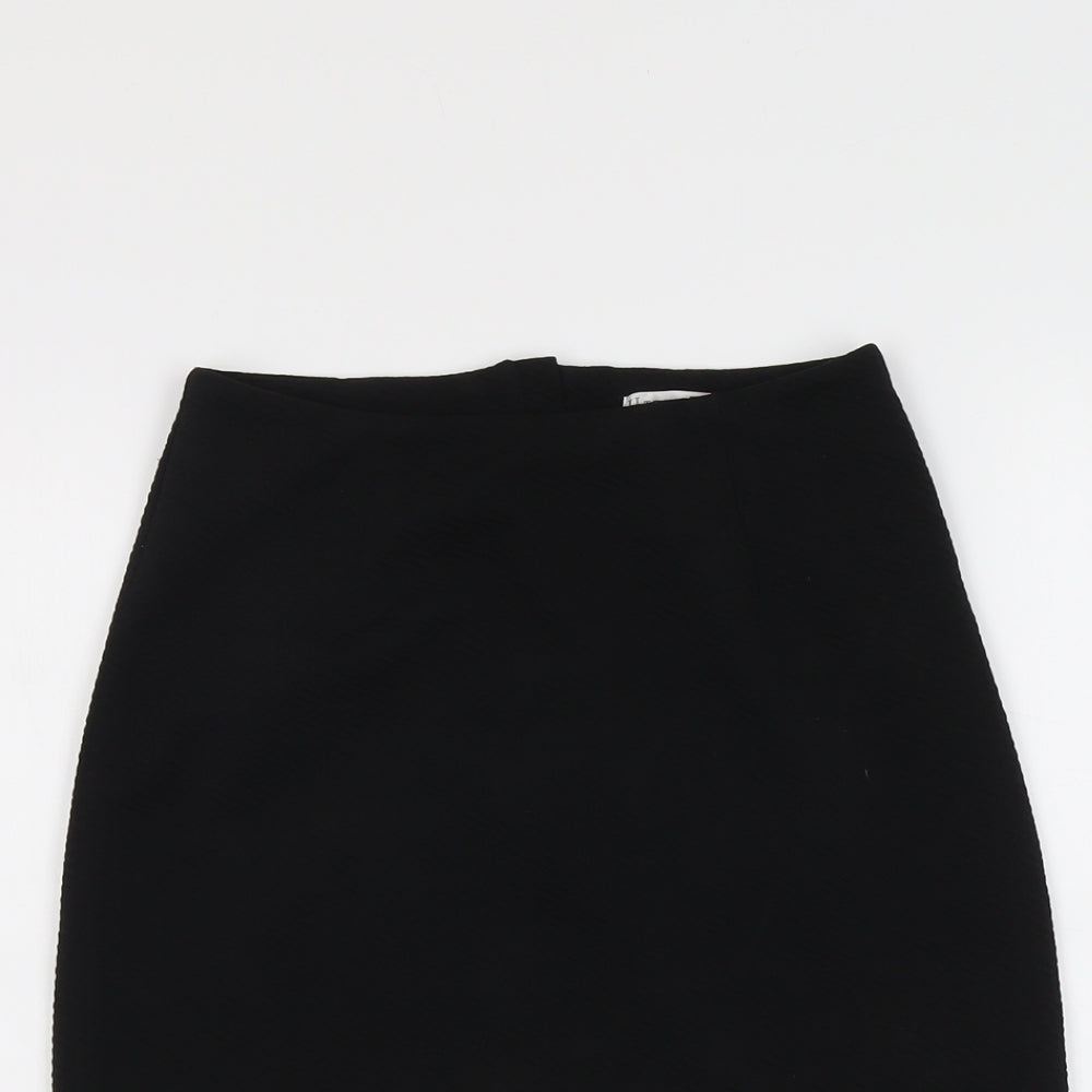 Uttam Boutique Womens Black Polyester A-Line Skirt Size 8 Zip