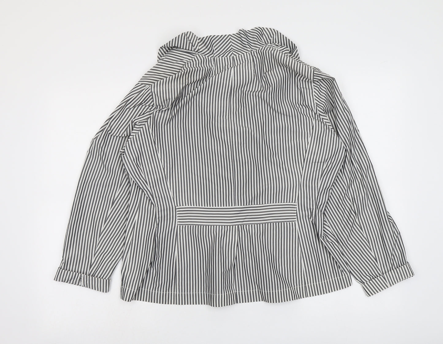 Leardini Womens Black Striped Jacket Blazer Size 18 Button