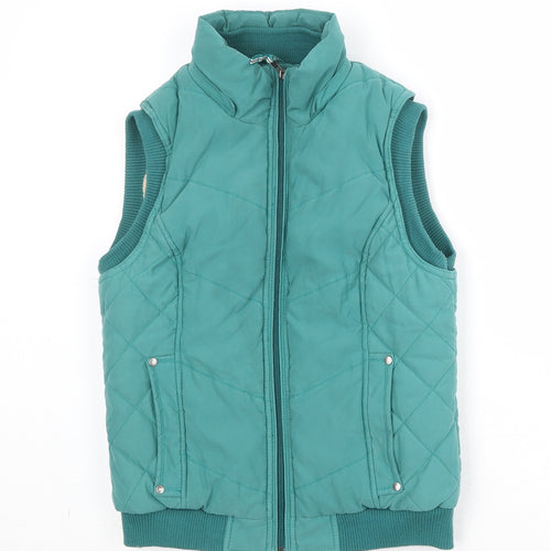 Per Una Womens Green Gilet Jacket Size S Zip