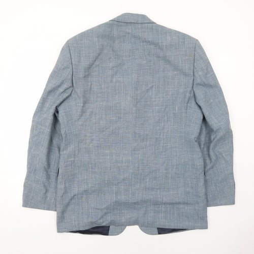 Digel Mens Blue Polyester Jacket Suit Jacket Size 40 Regular