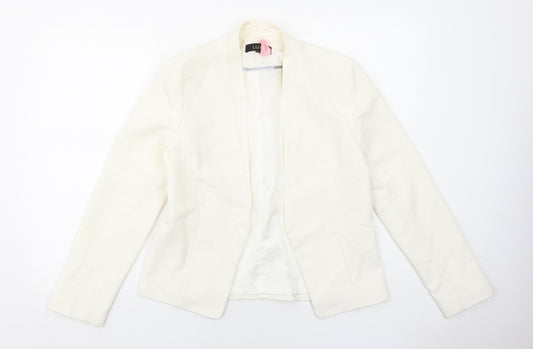 Dorothy Perkins Womens White Polyester Jacket Blazer Size 10 - Open