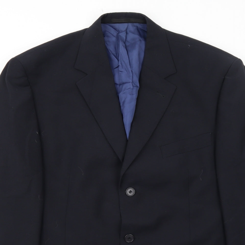 Atelier Torino Mens Black Polyester Jacket Suit Jacket Size 46 Regular