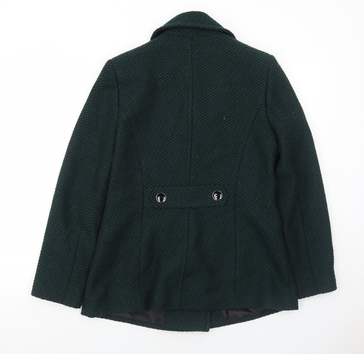 Debenhams Womens Green Geometric Jacket Blazer Size 14 Button