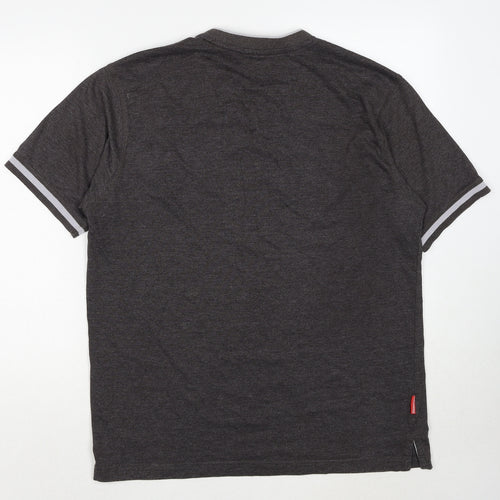 Slazenger Mens Brown Cotton T-Shirt Size L V-Neck