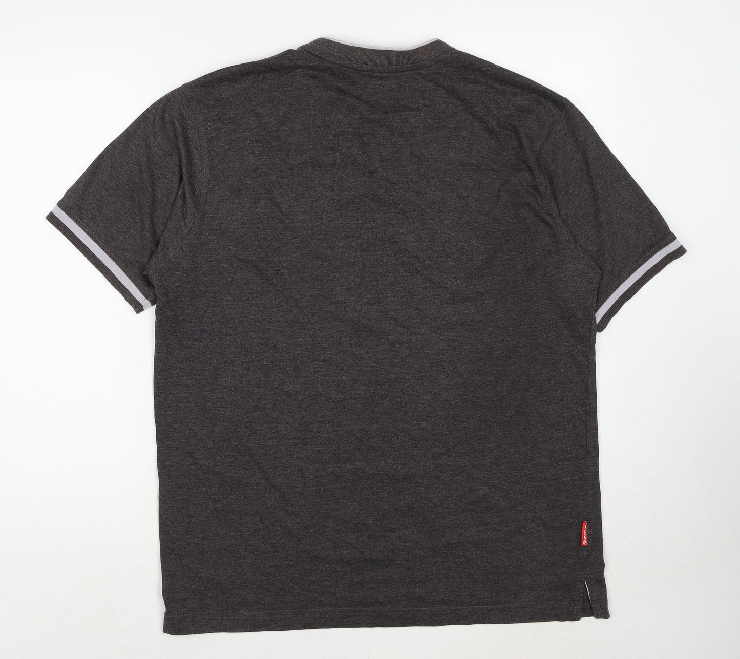 Slazenger Mens Brown Cotton T-Shirt Size L V-Neck