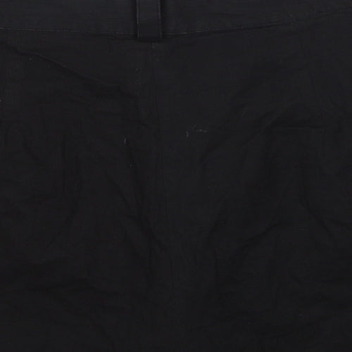 Boohoo Womens Black Cotton Utility Shorts Size 12 Regular Zip