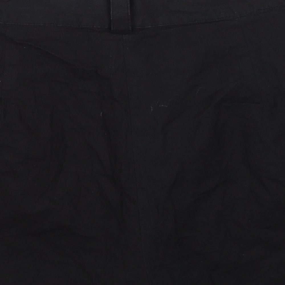 Boohoo Womens Black Cotton Utility Shorts Size 12 Regular Zip