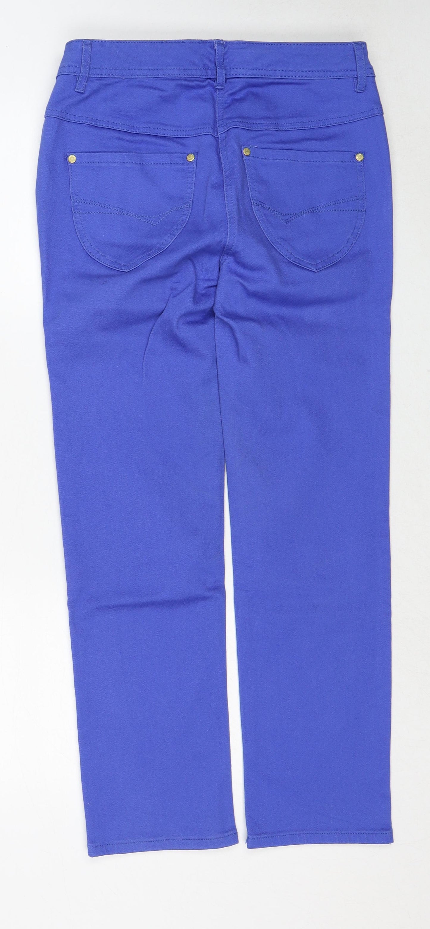 Savoir Womens Blue Cotton Straight Jeans Size 10 Regular Zip