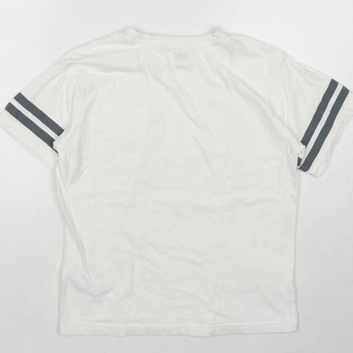 Uniqlo Boys White Cotton Pullover T-Shirt Size 11-12 Years Crew Neck Pullover