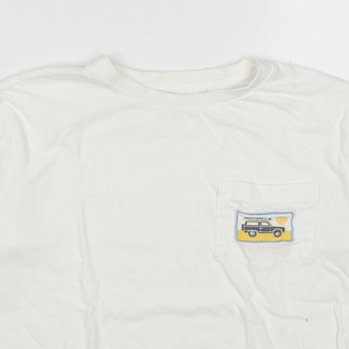 Uniqlo Boys White Cotton Pullover T-Shirt Size 11-12 Years Crew Neck Pullover