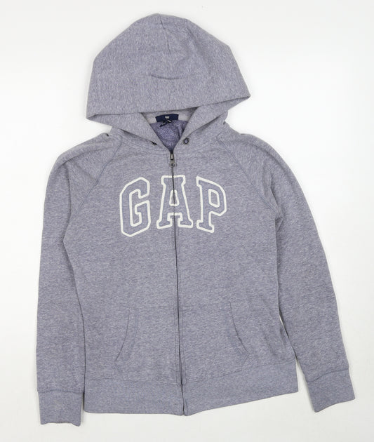 Gap Womens Grey Cotton Full Zip Hoodie Size S Zip
