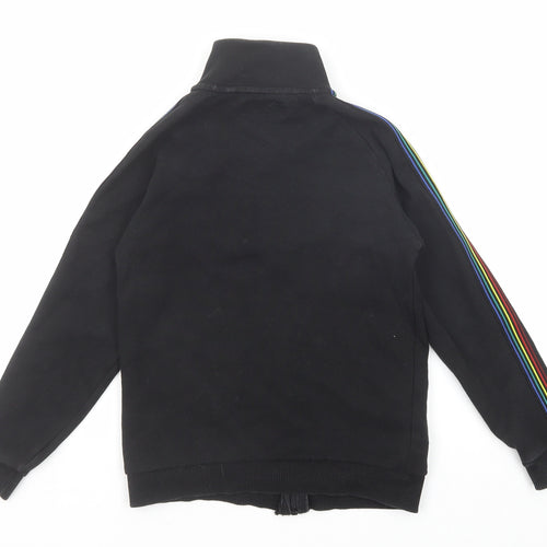 NEXT Boys Black Cotton Full Zip Sweatshirt Size 8 Years Zip - Side Stripe Detail