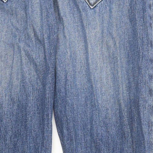 Burton Mens Blue Cotton Bootcut Jeans Size 32 in L30 in Regular Zip