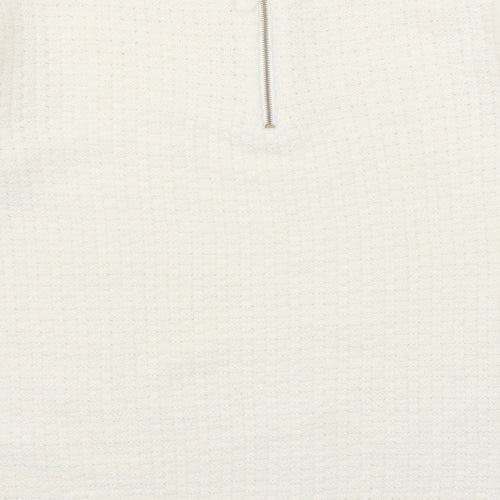 Sfera Womens White Round Neck Acrylic Pullover Jumper Size M