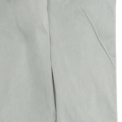 Marks and Spencer Womens Green Cotton Trousers Size 10 Regular Zip