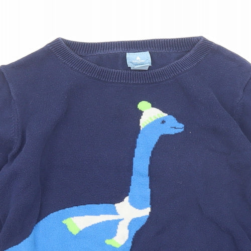 Gap Boys Blue Round Neck Cotton Pullover Jumper Size 5 Years Pullover - Dinosaur