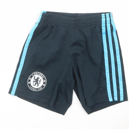 adidas Boys Blue Polyester Sweat Shorts Size 4-5 Years Regular - Chelsea Football Club