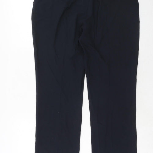 Marks and Spencer Womens Blue Polyester Dress Pants Trousers Size 14 Regular Button