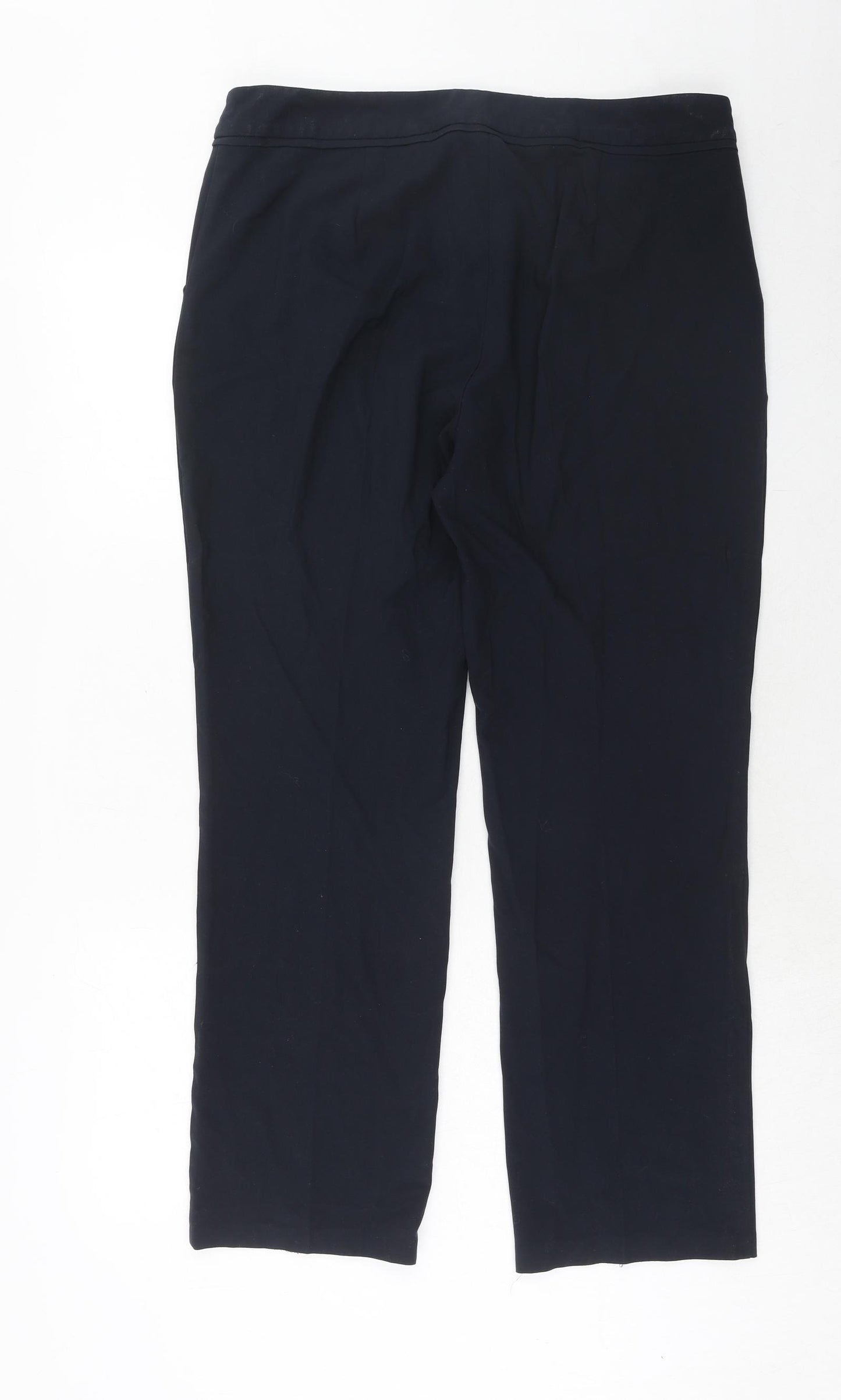 Marks and Spencer Womens Blue Polyester Dress Pants Trousers Size 14 Regular Button