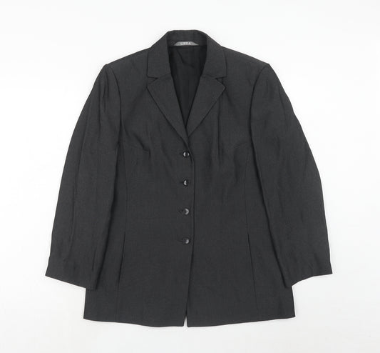 Libra Womens Black Polyester Jacket Suit Jacket Size 12