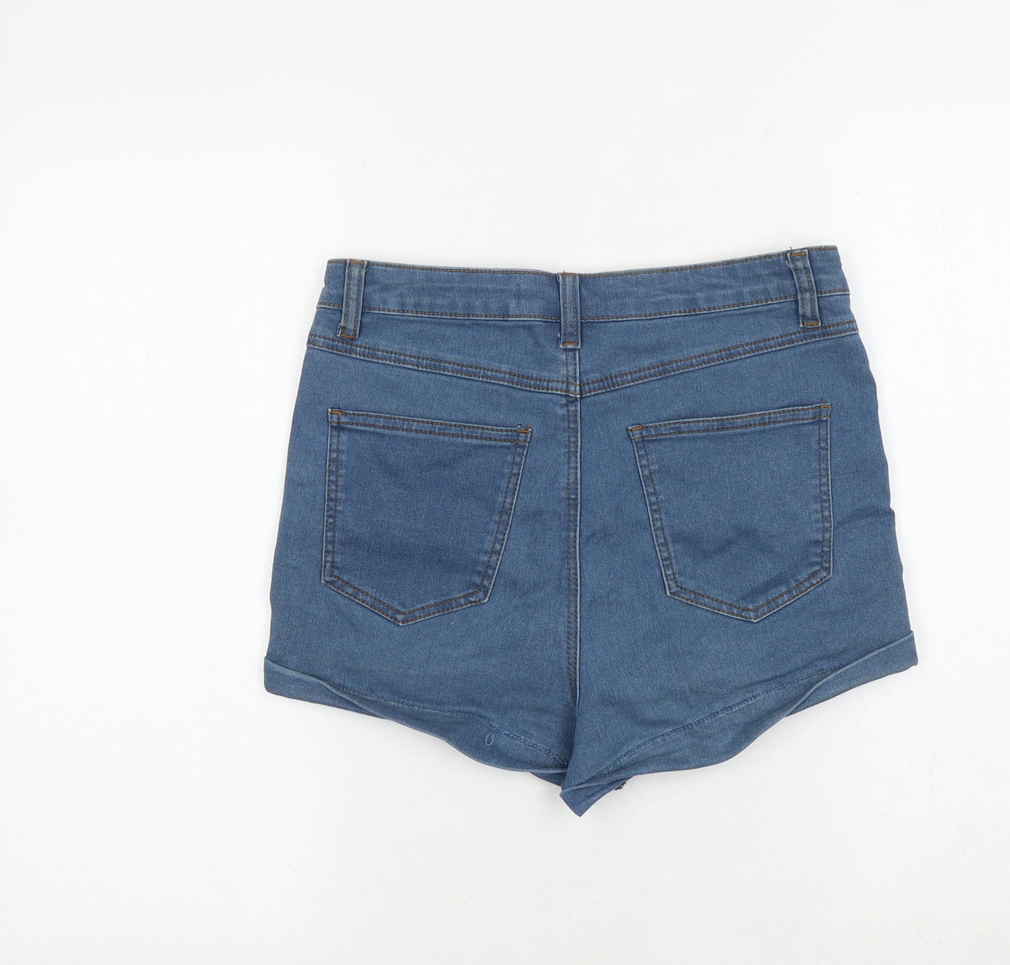 hearts&bows Womens Blue Cotton Hot Pants Shorts Size 12 Regular Zip