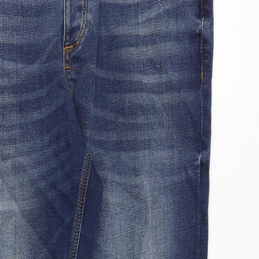 River Island Mens Blue Cotton Tapered Jeans Size 34 in L32 in Regular Zip