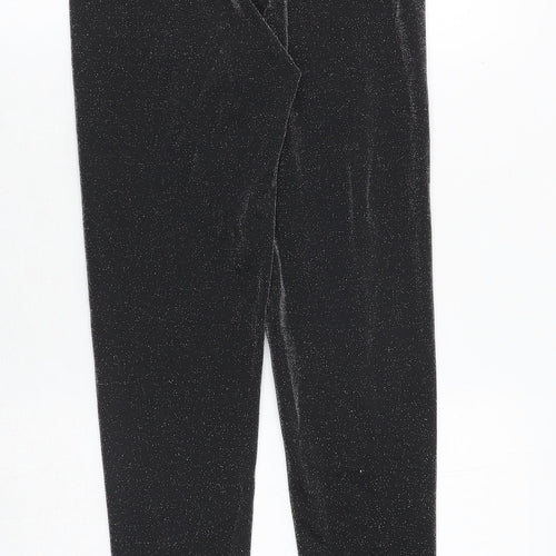 Marks and Spencer Womens Black Polyamide Trousers Size 8 Regular
