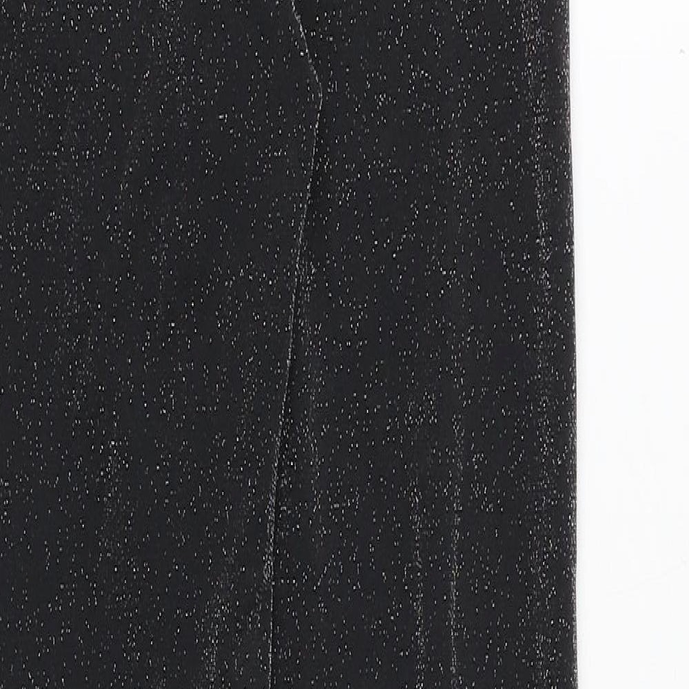 Marks and Spencer Womens Black Polyamide Trousers Size 8 Regular