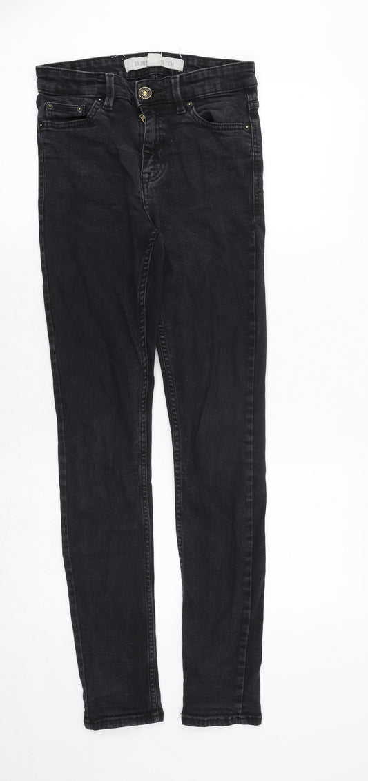 NL Denim Mens Black Cotton Skinny Jeans Size 28 in Slim Zip