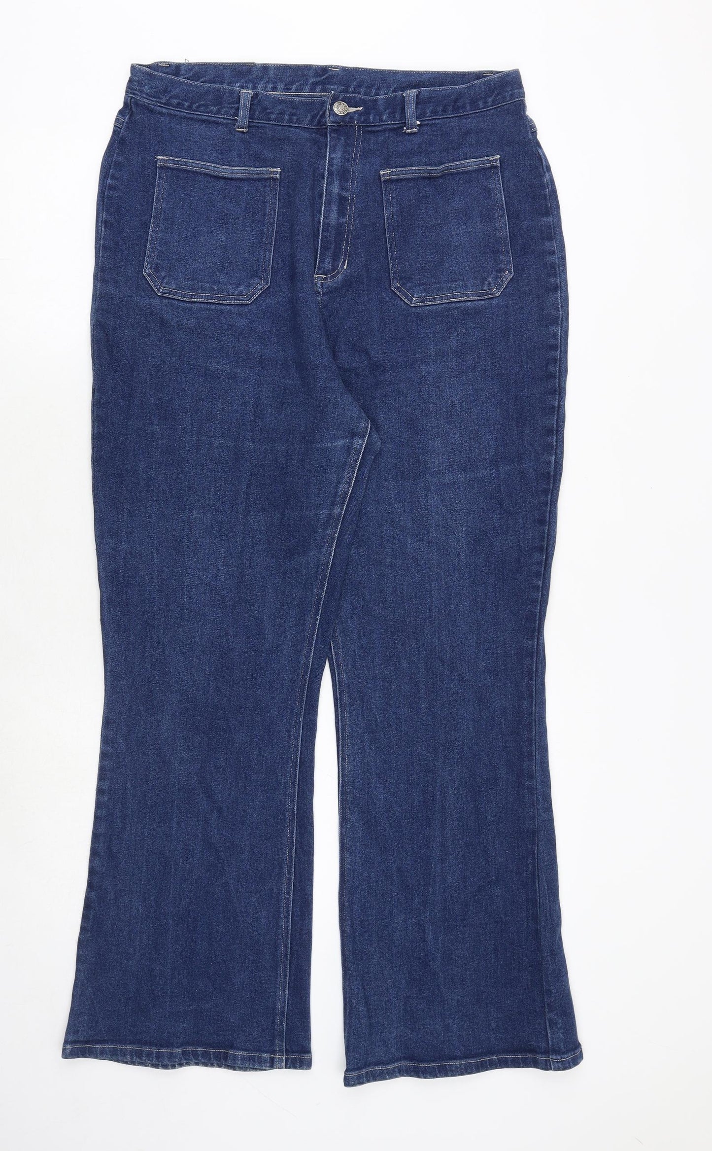 Nevada Womens Blue Polyester Bootcut Jeans Size 34 in Regular Zip