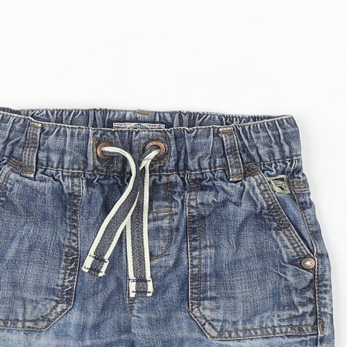 NEXT Boys Blue 100% Cotton Utility Shorts Size 2-3 Years Regular Drawstring