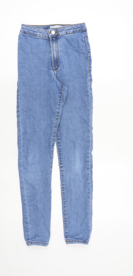 Zara Girls Blue Cotton Skinny Jeans Size 11-12 Years Regular Zip