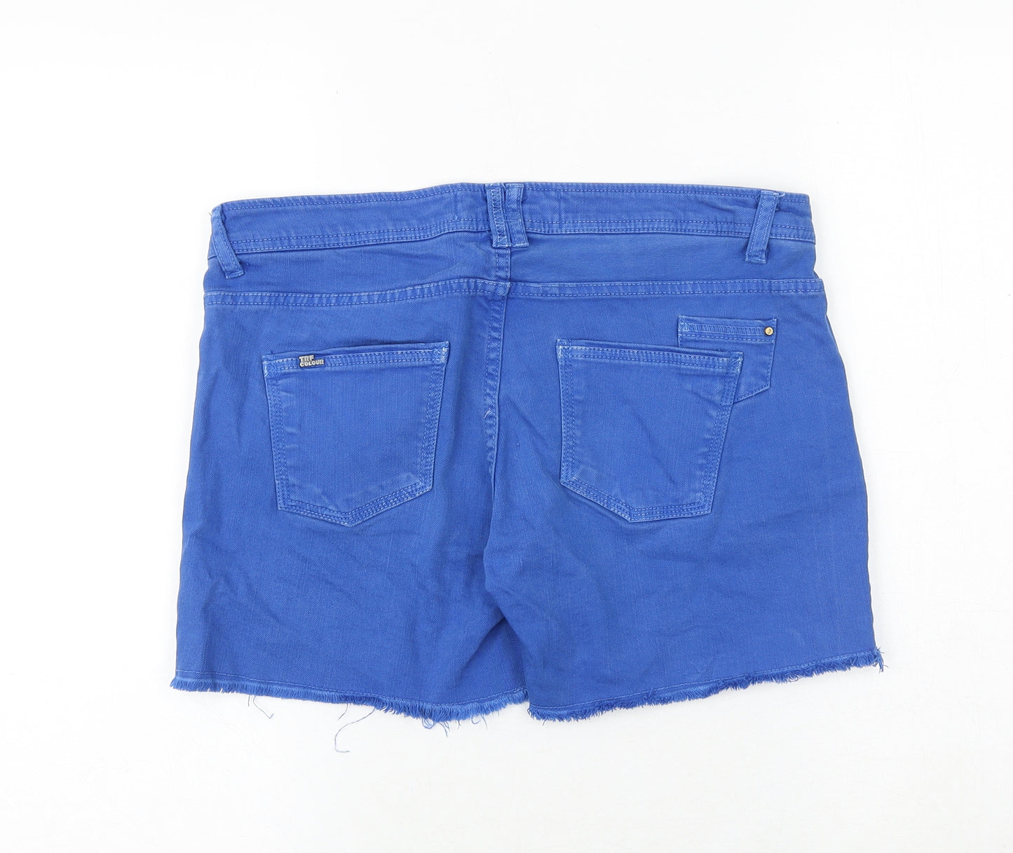 TRF Womens Blue Cotton Cut-Off Shorts Size 10 Regular Zip