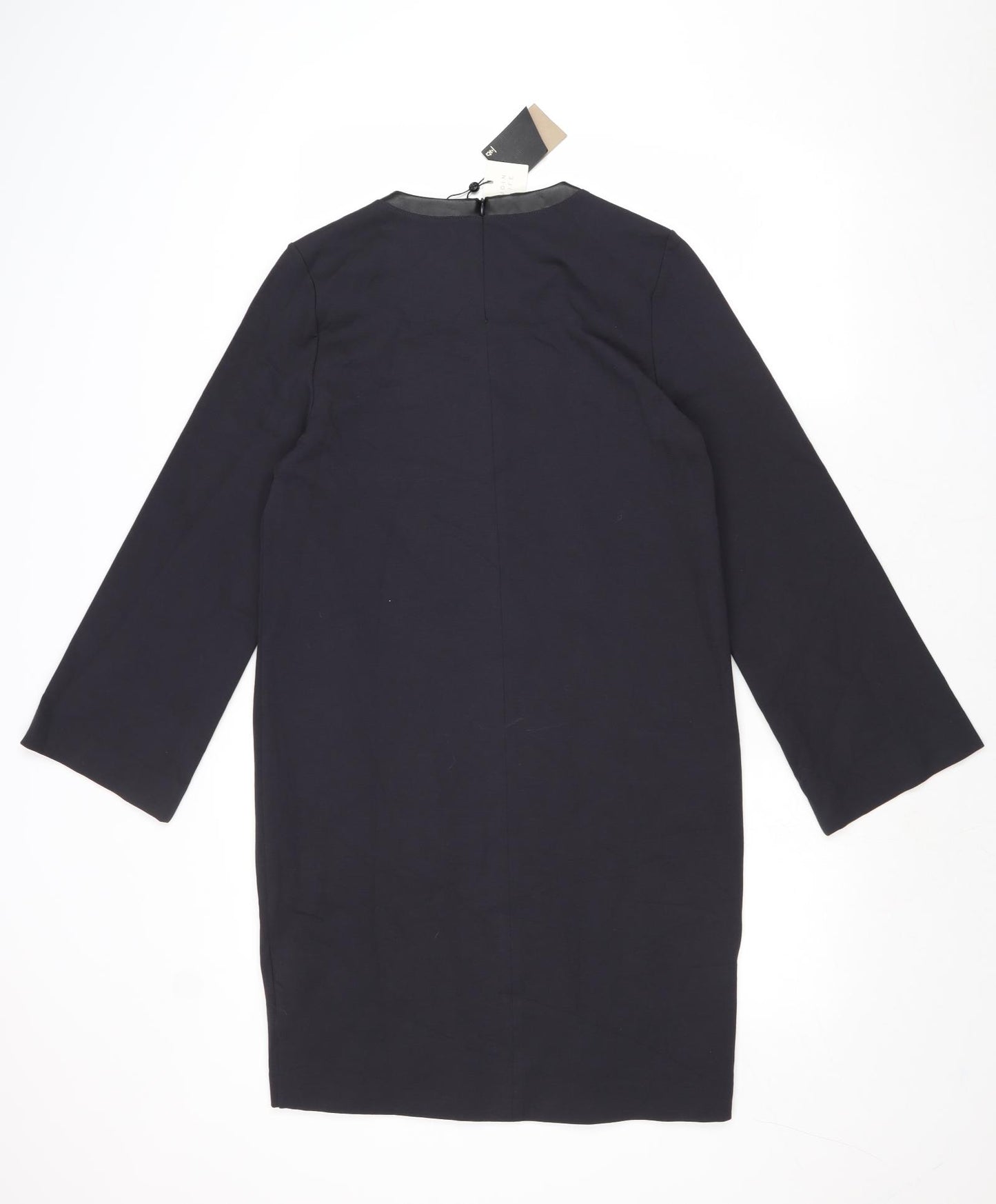 Massimo Dutti Womens Grey Viscose Jumper Dress Size 8 Round Neck Zip
