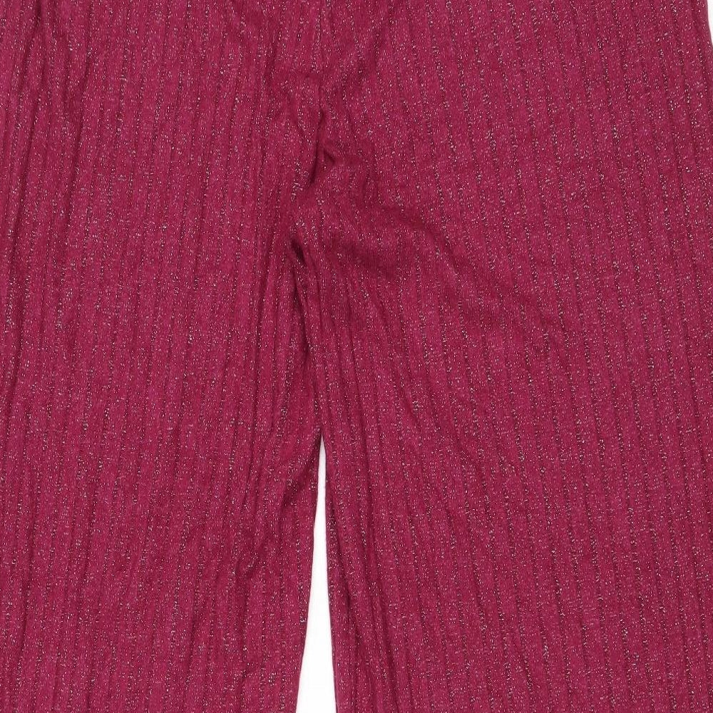 Marks and Spencer Womens Purple Viscose Trousers Size L Regular