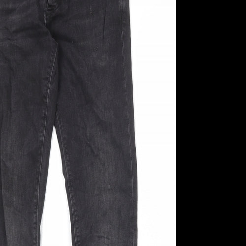 River Island Mens Black Cotton Skinny Jeans Size 30 in Regular Zip