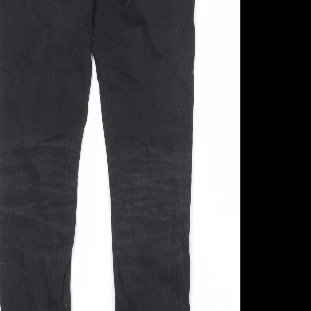 River Island Mens Black Cotton Skinny Jeans Size 30 in Regular Zip