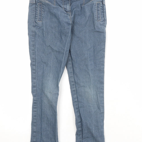 NEXT Girls Blue Cotton Straight Jeans Size 9 Years Regular Zip