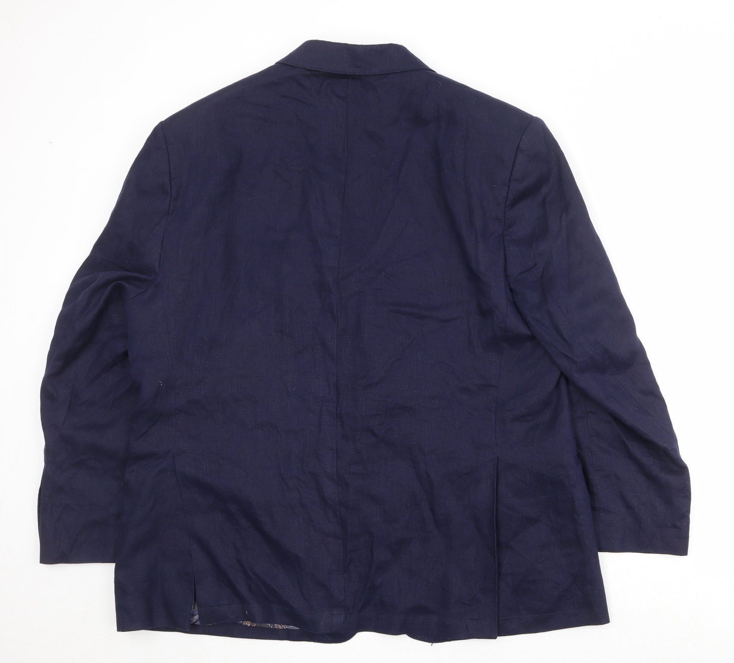 Peter Chr Mens Blue Linen Jacket Suit Jacket Size 46 Regular