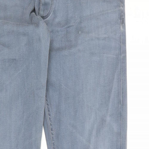 JACK & JONES Mens Blue Cotton Straight Jeans Size 34 in Regular Zip