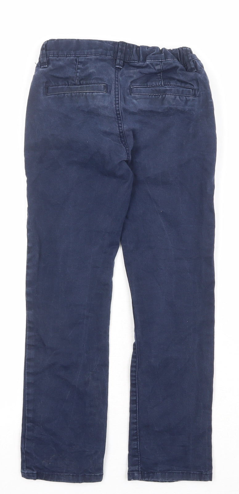 Gap Boys Blue Cotton Chino Trousers Size 8-9 Years Regular Zip