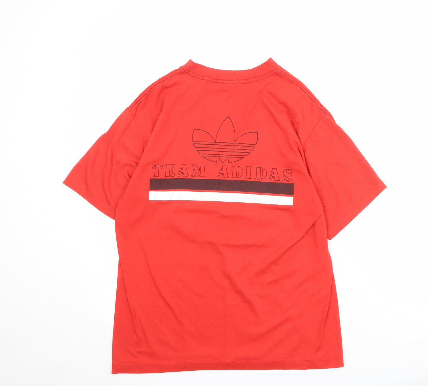 Addidas Mens Red Polyester T-Shirt Size L Crew Neck