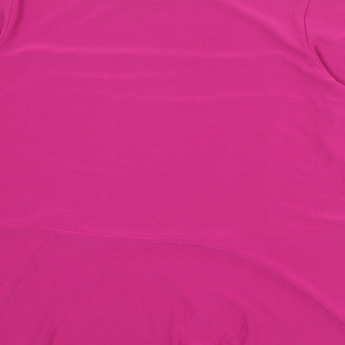 DENNIS Womens Purple Polyester Basic Blouse Size M Round Neck