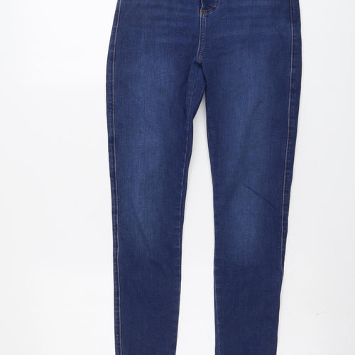 New Look Womens Blue Cotton Skinny Jeans Size 8 L28 in Regular Button
