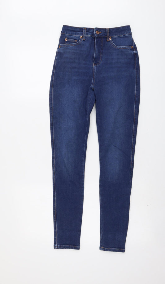 New Look Womens Blue Cotton Skinny Jeans Size 8 L28 in Regular Button