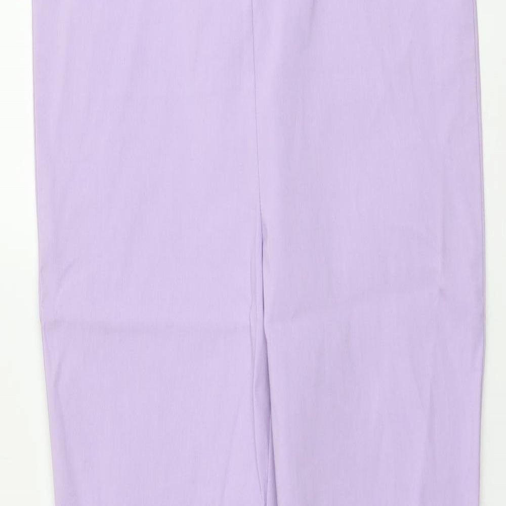 Classic Womens Purple Viscose Trousers Size 12 L23 in Regular