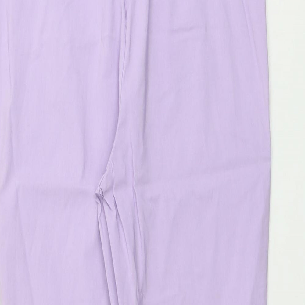 Classic Womens Purple Viscose Trousers Size 12 L23 in Regular