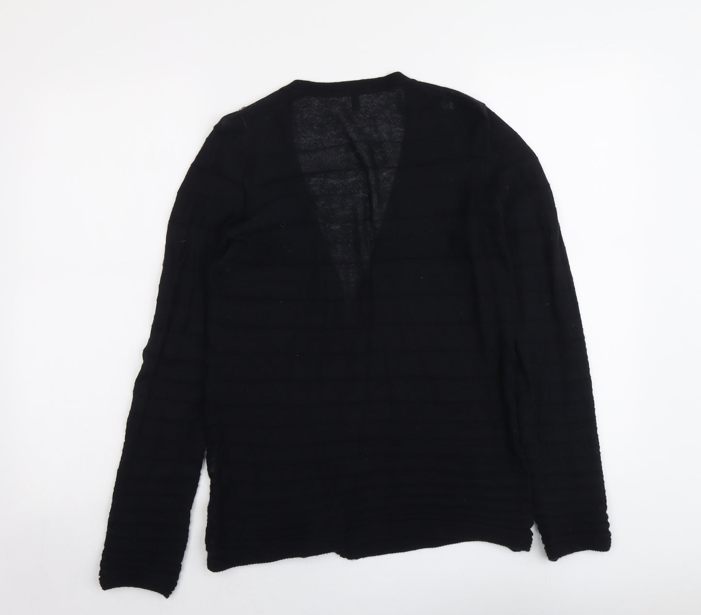 United Colors of Benetton Womens Black V-Neck Acrylic Cardigan Jumper Size S